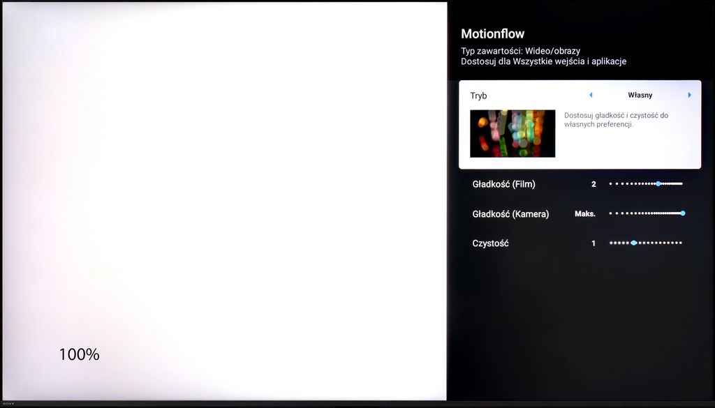 Review Sony Bravia 7 (XR70) Blur and motion smoothness