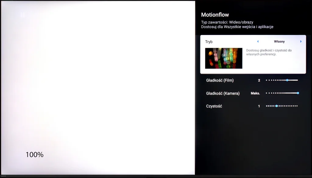 Review Sony Bravia 7 (XR70) Blur and motion smoothness