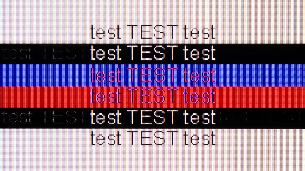 Review Samsung QLED Q70D / Q74D / Q77D section Computer compatibility, font readability test