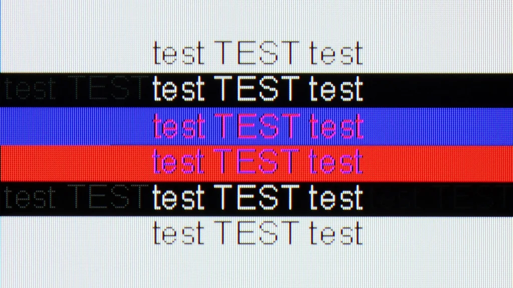 Review Sharp GP6765 section Computer compatibility, font readability test
