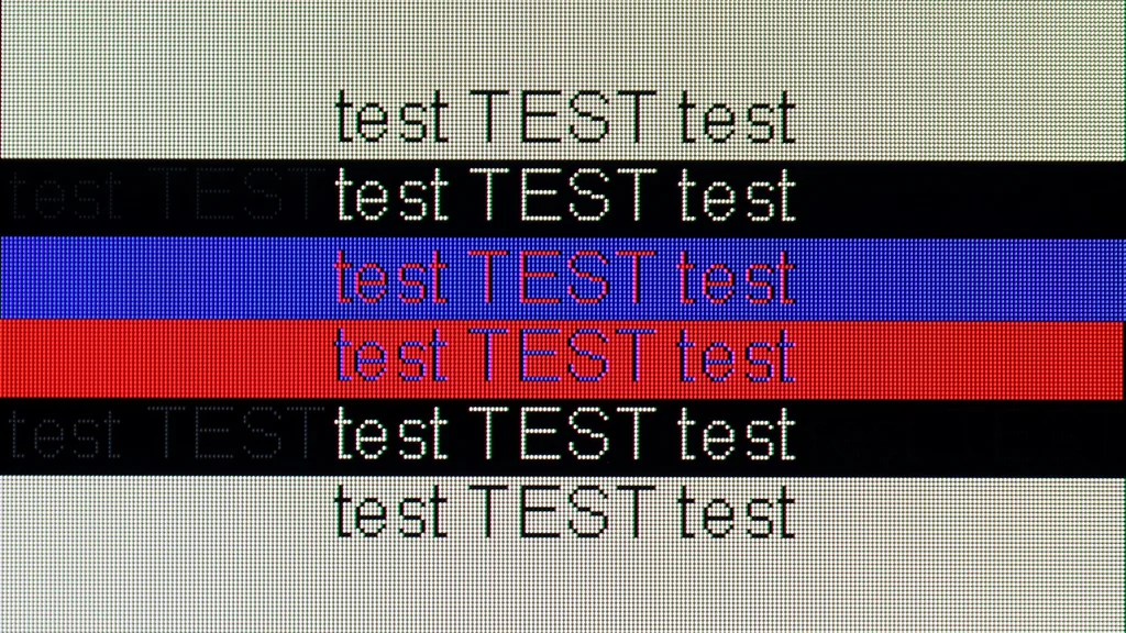 Review LG OLED C4 section Computer compatibility, font readability test