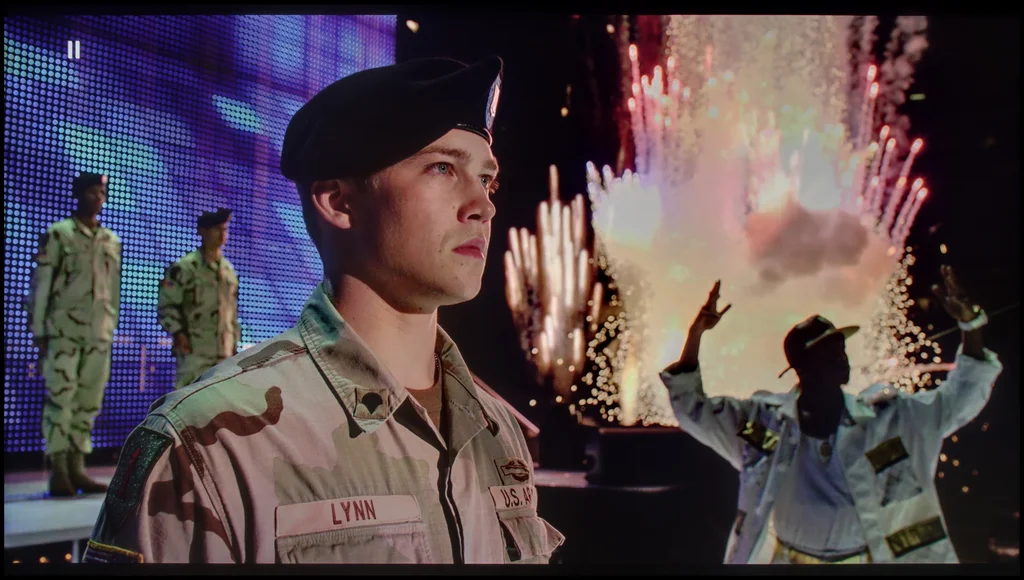 Review Samsung Neo QLED QN95D section HDR effect quality, scene “Billy Lynn”