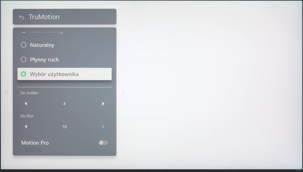 Review LG QNED87T6B Blur and motion smoothness