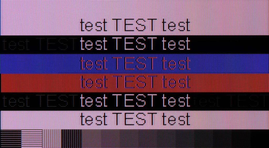 Review LG QNED91T6A section Computer compatibility, font readability test