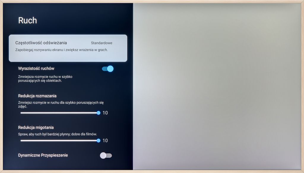 Review TCL A300W NXTVision Blur and motion smoothness