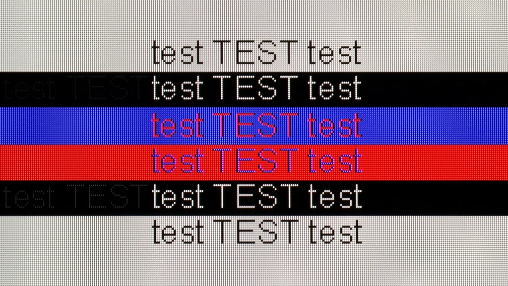 Review SAMSUNG OLED S90F (WOLED) section Computer compatibility, font readability test