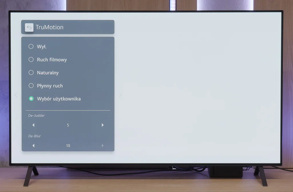 Review LG OLED B5 Blur and motion smoothness