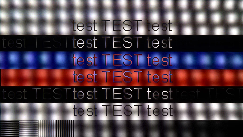 Review LG OLED B5 section Computer compatibility, font readability test