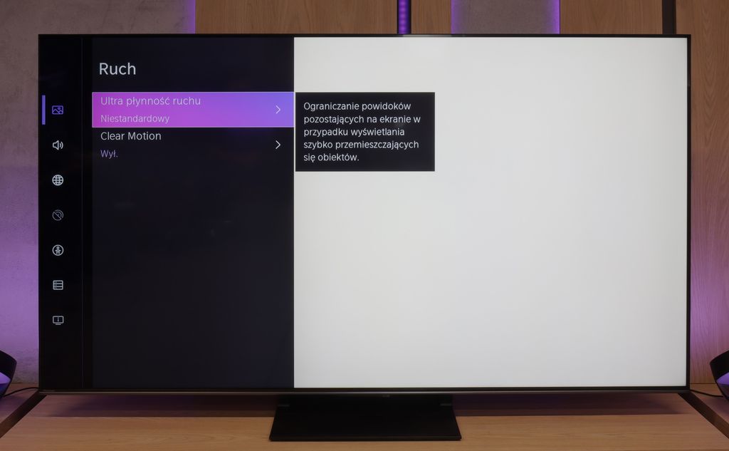 Test Hisense U7Q PRO Smużenie i płynność ruchu