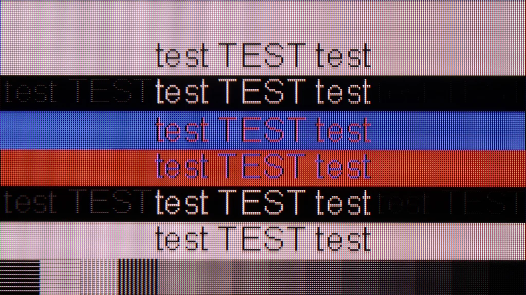 Test TCL C7K / QM7K 55"-85" sekcja Współpraca z komputerem, test czytelności czcionek