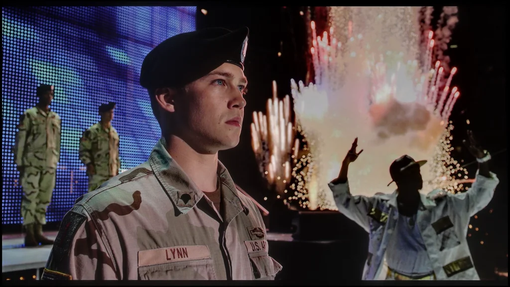 Review Samsung OLED S90F (QD-OLED) section HDR effect quality, scene “Billy Lynn”