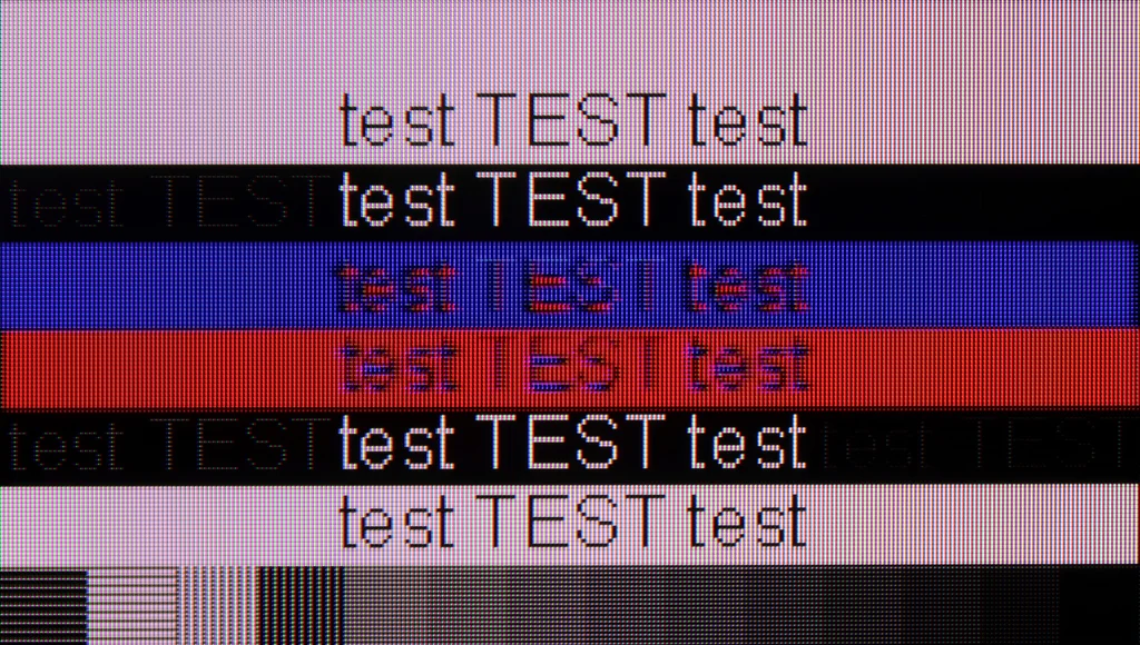 Test Haier M95E sekcja Współpraca z komputerem, test czytelności czcionek