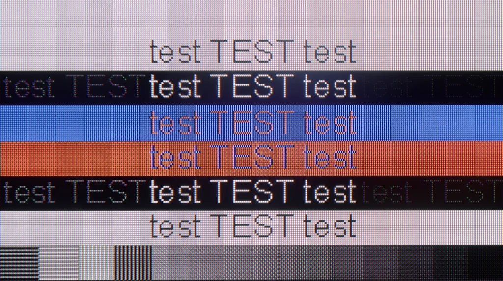 Test Sharp JP7765E sekcja Współpraca z komputerem, test czytelności czcionek
