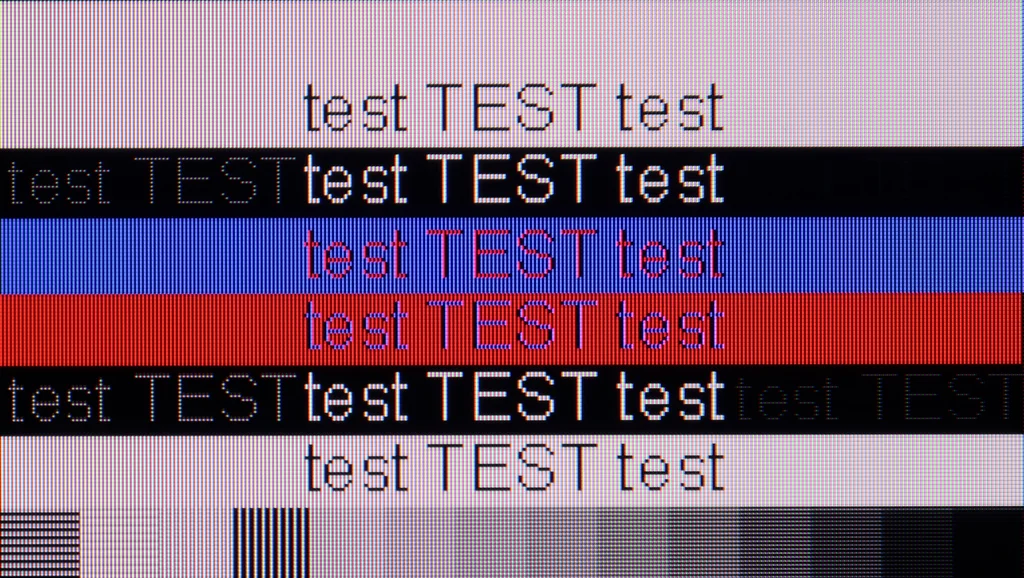 Review Samsung QN80H section Computer compatibility, font readability test