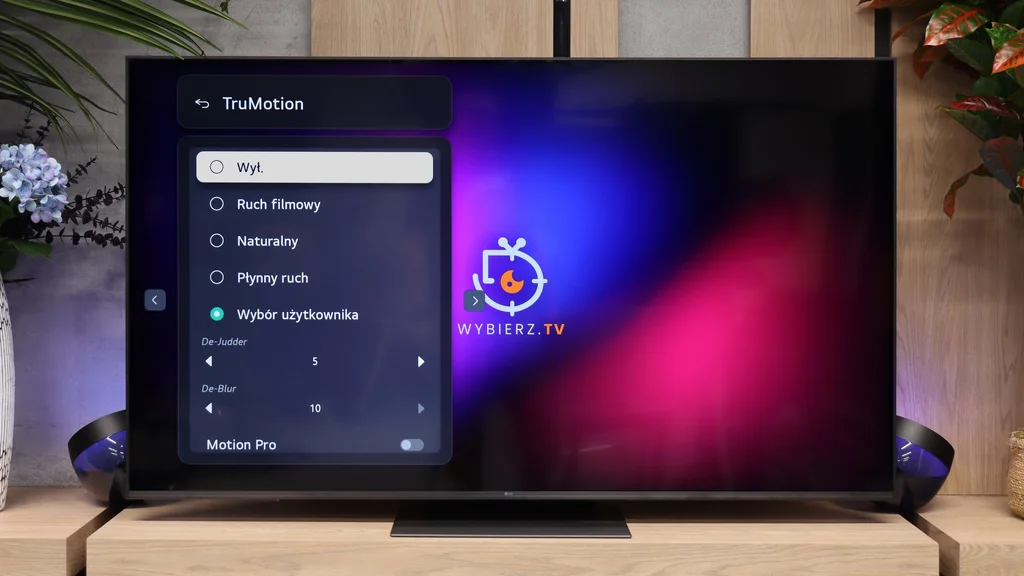 Review LG MRGB85B Blur and motion smoothness