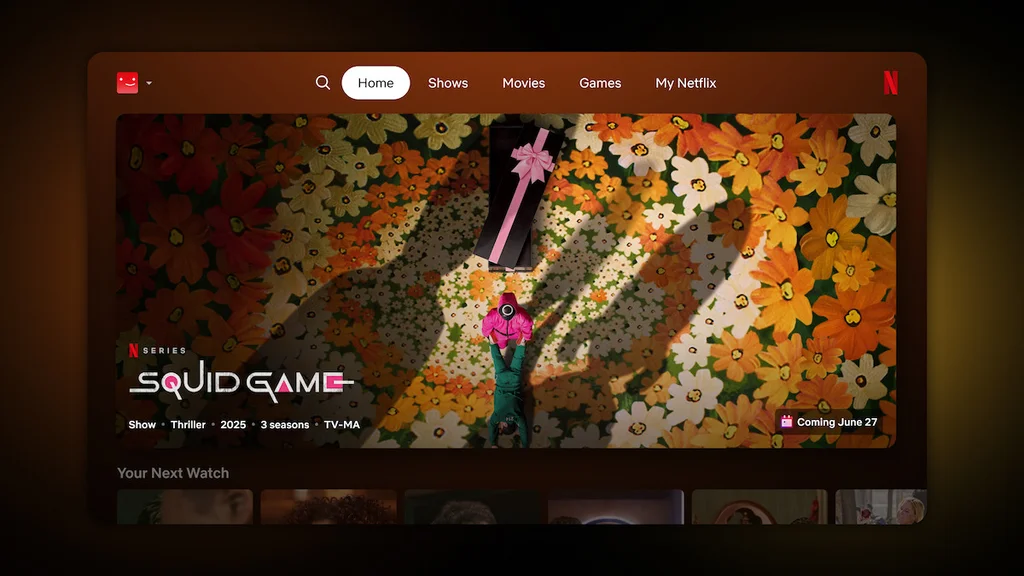 New Netflix TV interface with 'My Netflix' tab and Squid Game Season 3 coming June 27! See what’s changing in the Netflix TV app in 2025.