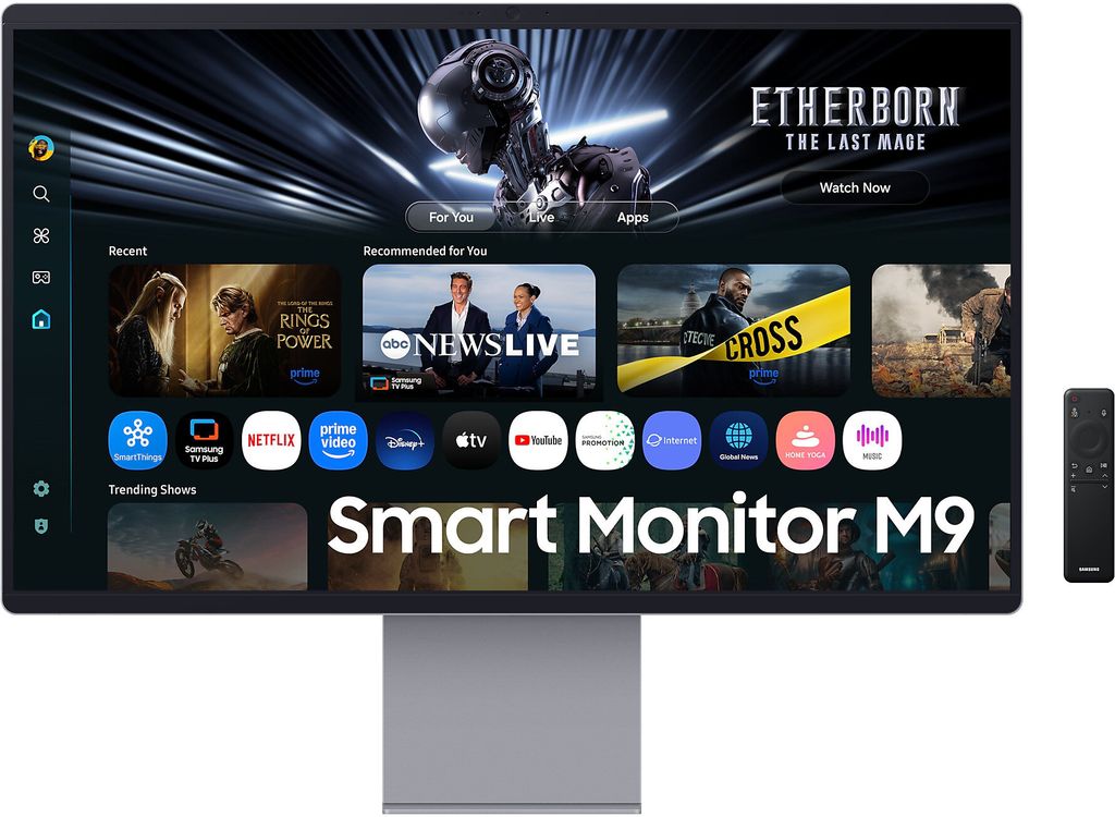 Samsung M9 QD-OLED is a 4K monitor with 165Hz and Tizen OS. Ideal for films, work and games. Also check out the cheaper M8 and M7 models with LCD.