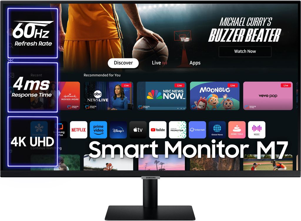 Samsung Smart Monitor with OLED and Tizen OS. M9, M8 and M7 – compare specifications and choose the best 4K monitor for entertainment and everyday use.