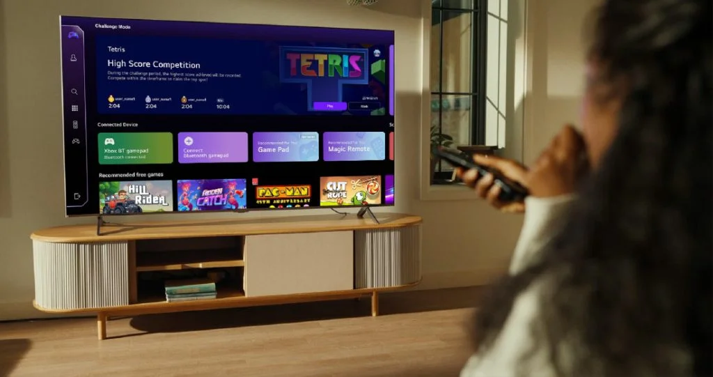 LG Gaming Portal z obsługą gier w 4K/120 Hz przez GeForce NOW. Pierwsza taka usługa chmurowa na świecie, dostępna na telewizorach OLED 2025.
