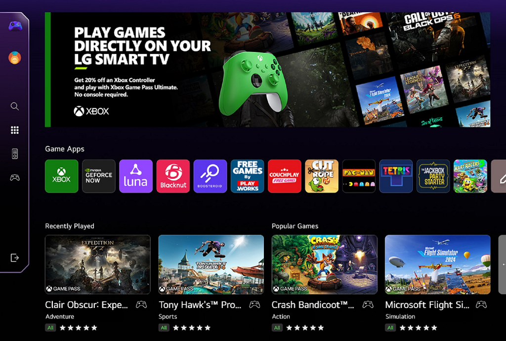 LG Gaming Portal – 4000 games in the cloud, 600 free, and now supporting 4K/120 Hz. Check out the new features on the G5 and C5 series OLEDs.