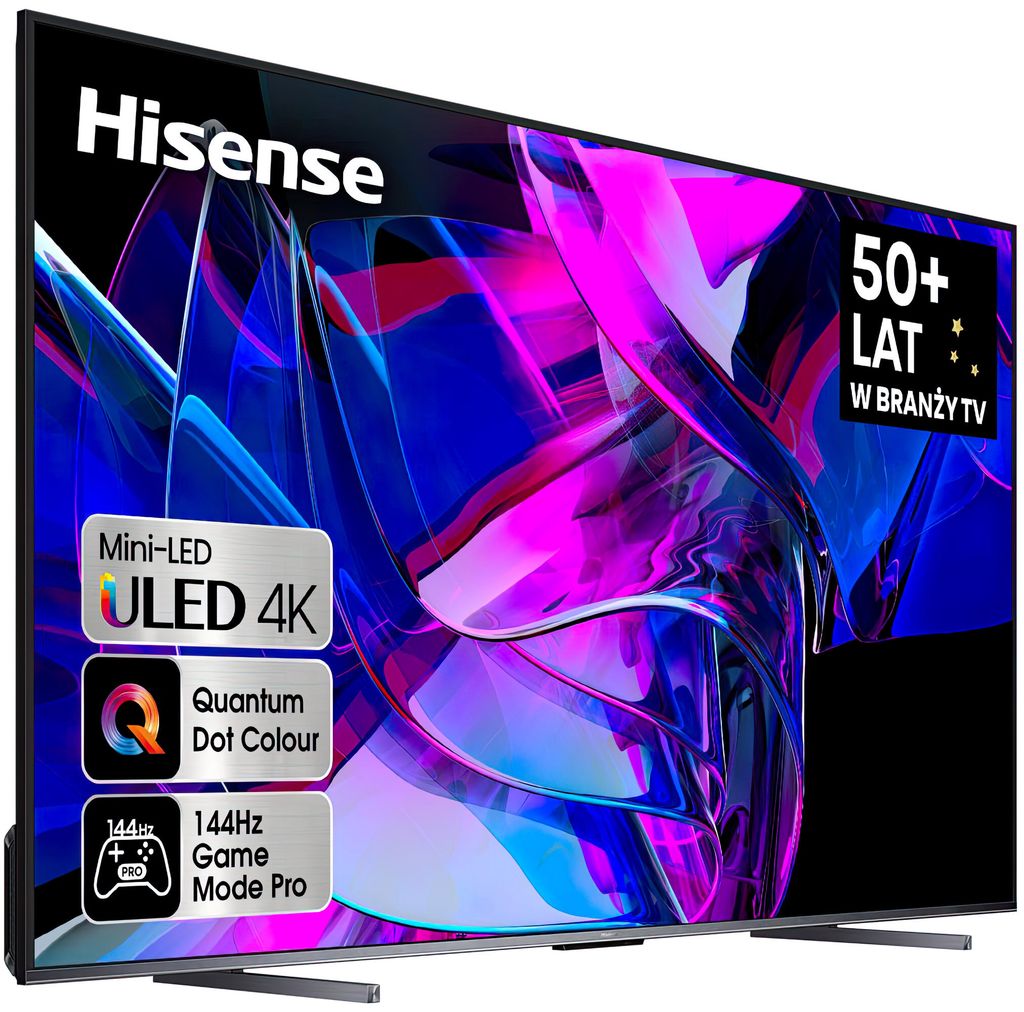 Promocja! Telewizor Hisense 100U7KQ 100 cali z MiniLED, 4K 144 Hz, Dolby Vision i Atmos. Kino domowe w Twoim salonie taniej o 3000 zł.