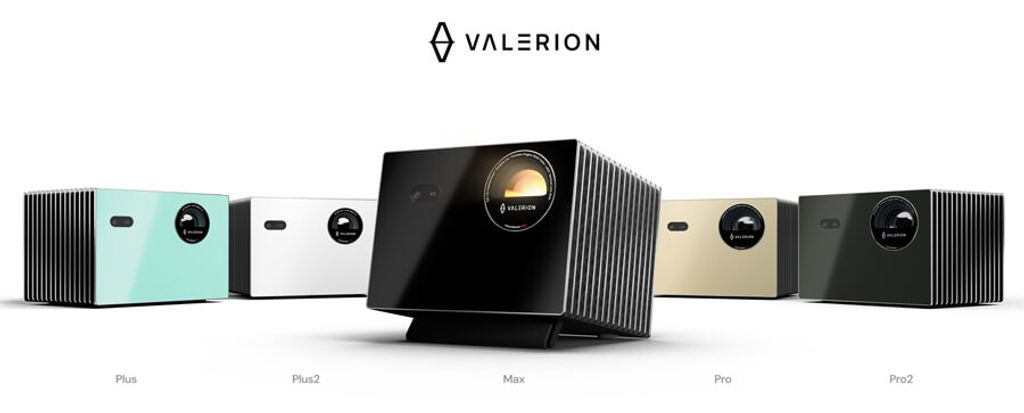 Valerion VisionMaster Max projector – 110% Rec.2020, Dolby Atmos, and optional ThunderBeat 5.1.2 set.
