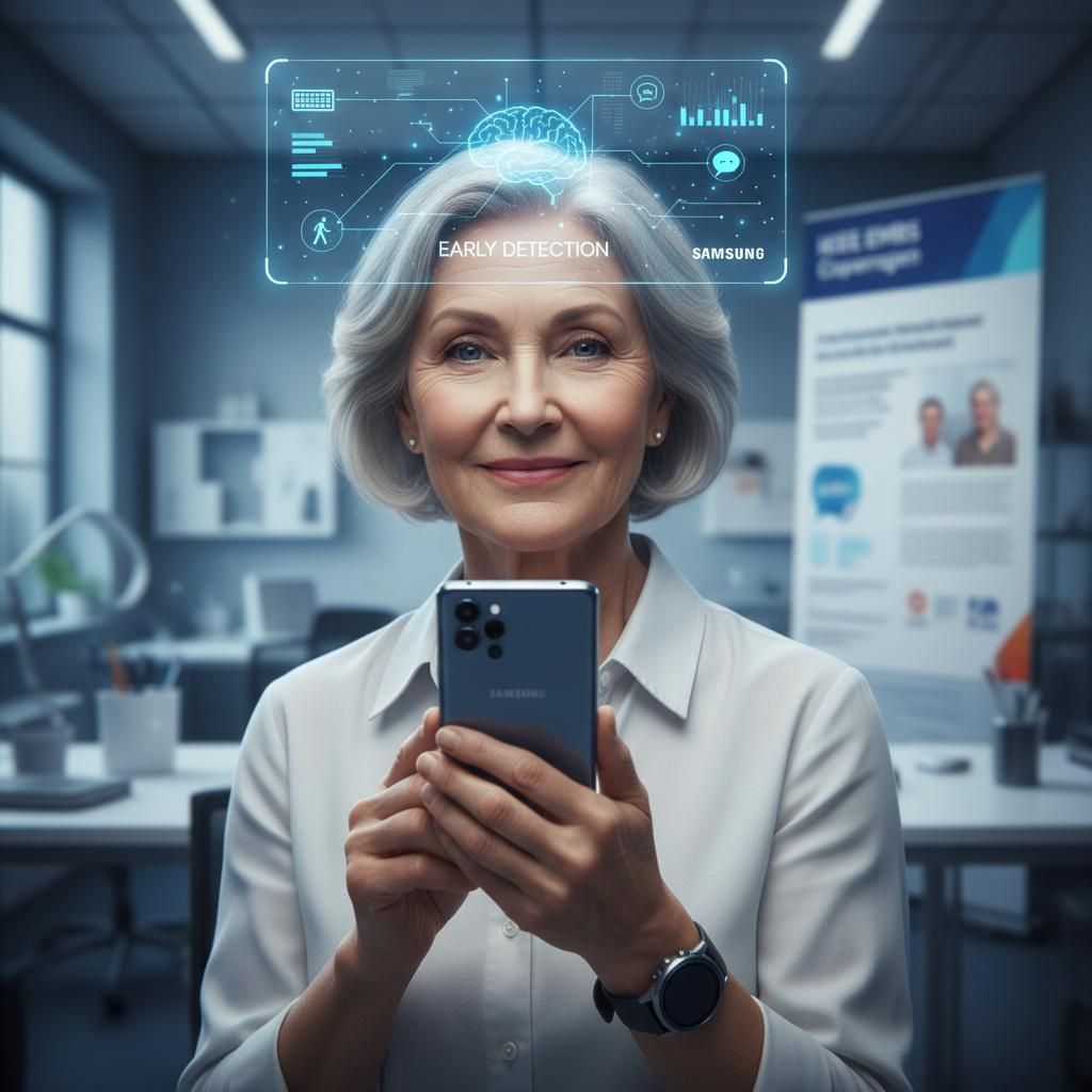Samsung uses smartphones and Galaxy Watch to detect Alzheimer’s early. Digital biomarkers could change diagnostics worldwide.