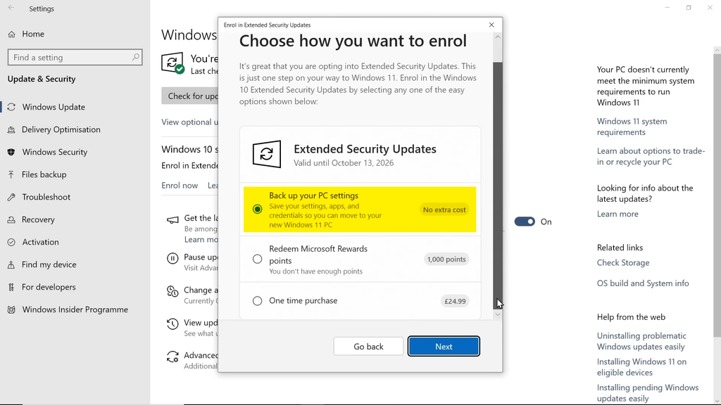 Kostenlose Verlängerung des Windows 10 Supports! Überprüfen Sie, wie Sie die Extended Security Updates aktivieren und die Sicherheit Ihres Computers nach 2025 gewährleisten können.