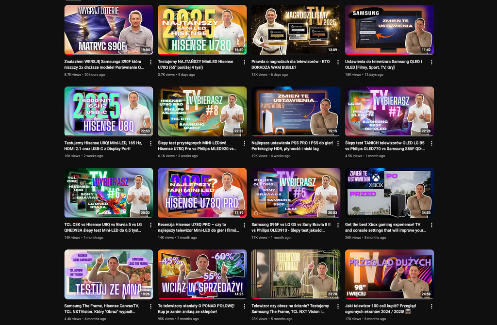 20 000 dzięki Wam! Nowy odcinek: Samsung S90F vs WOLED i QD-OLED – odkrywamy, który naprawdę daje lepszy obraz.