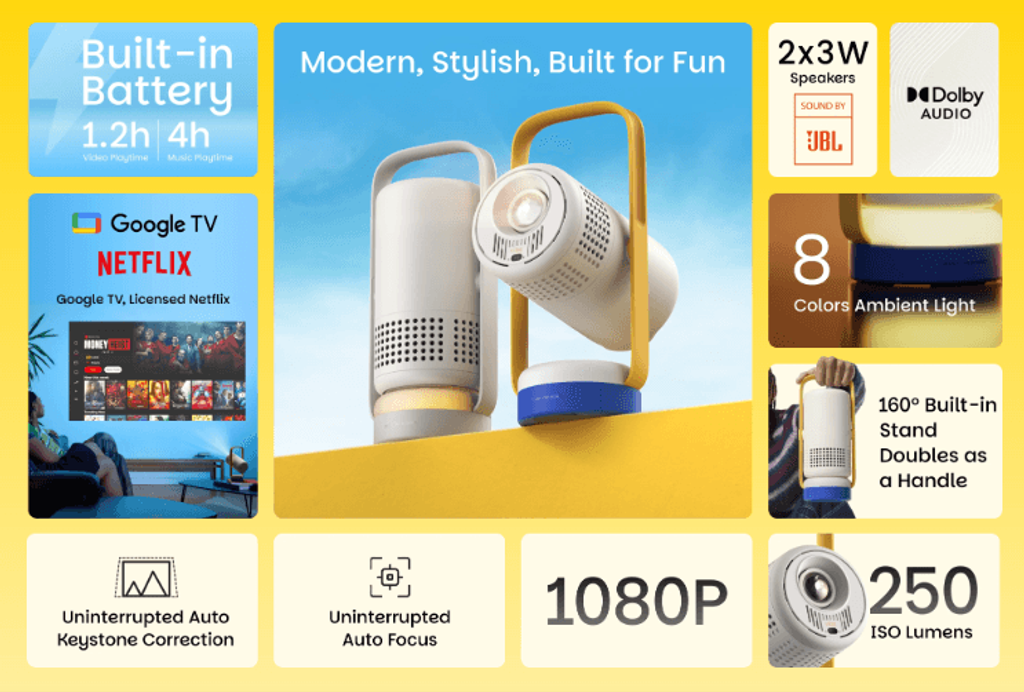 Nowa marka XGIMI Vibe debiutuje modelem Vibe One – kompaktowy projektor z Dolby Audio i funkcją lampki nocnej.