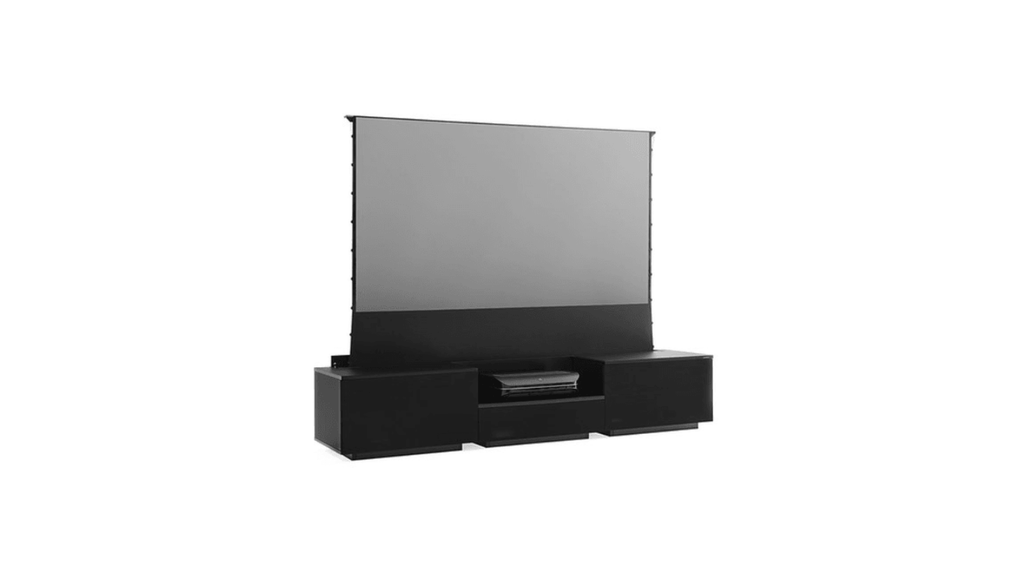 Nowoczesny mebel RTV NorStone Eden Vision łączy projektor UST, ekran ALR i dźwięk Hi-Fi. Idealny wybór do eleganckiego kina domowego.