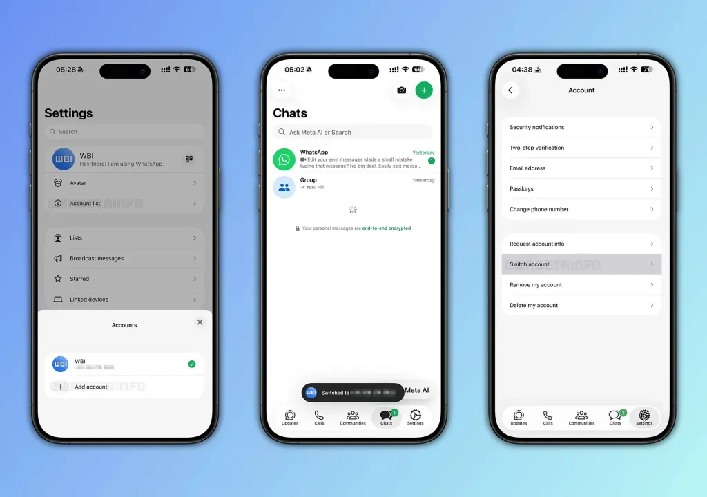 WhatsApp is testing switching between multiple accounts on iPhone. The new feature allows logging in new, existing, and paired accounts via QR. The release is getting closer.