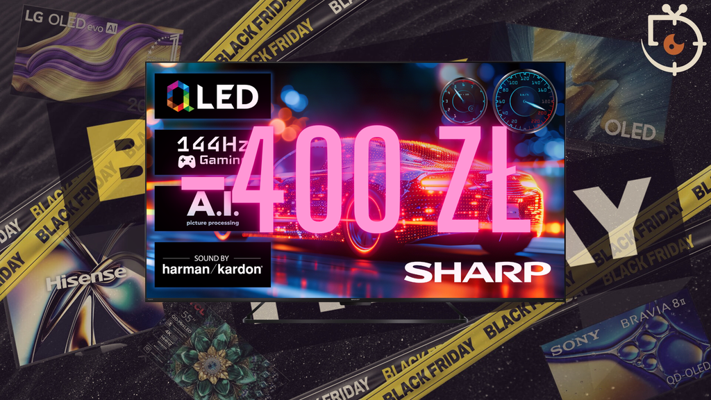 Sharp 65HR8765E 65” taniej o 400 zł! QLED 4K 144 Hz z Dolby Vision IQ, Atmos i HDMI 2.1 teraz za 2899 zł. Sprawdź jedną z najlepszych ofert Black Friday Weeks.