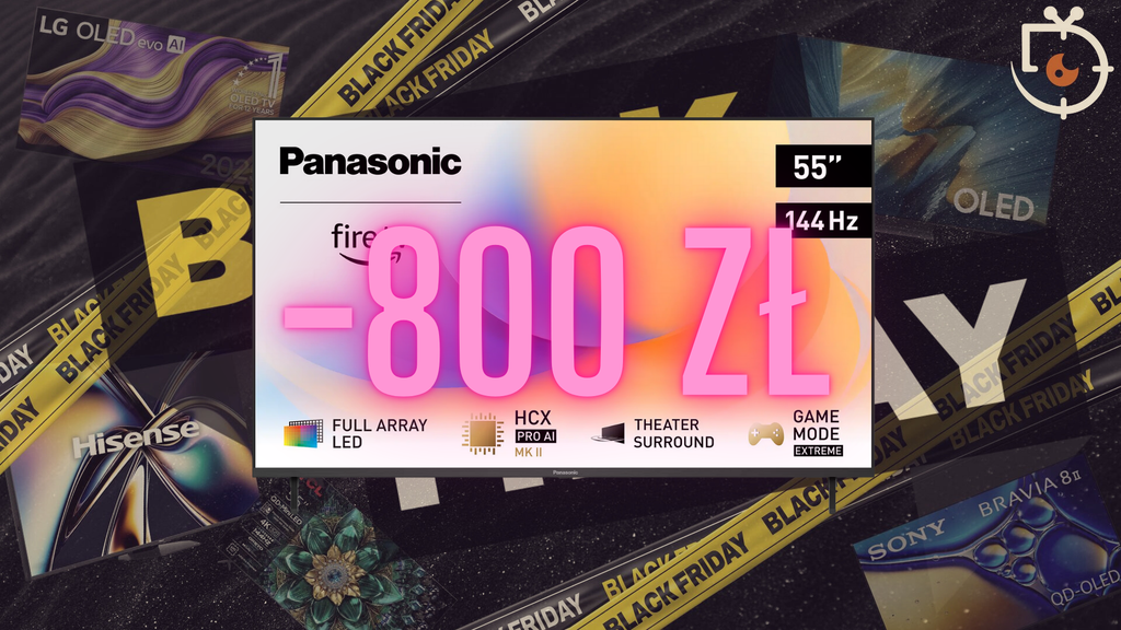 Panasonic W90A 55” w promocji! Kupisz go dziś za 3199 zł zamiast 3999 zł. Telewizor 4K 144 Hz z Dolby Vision IQ, Fire TV i HDMI 2.1 w świetnej cenie.
