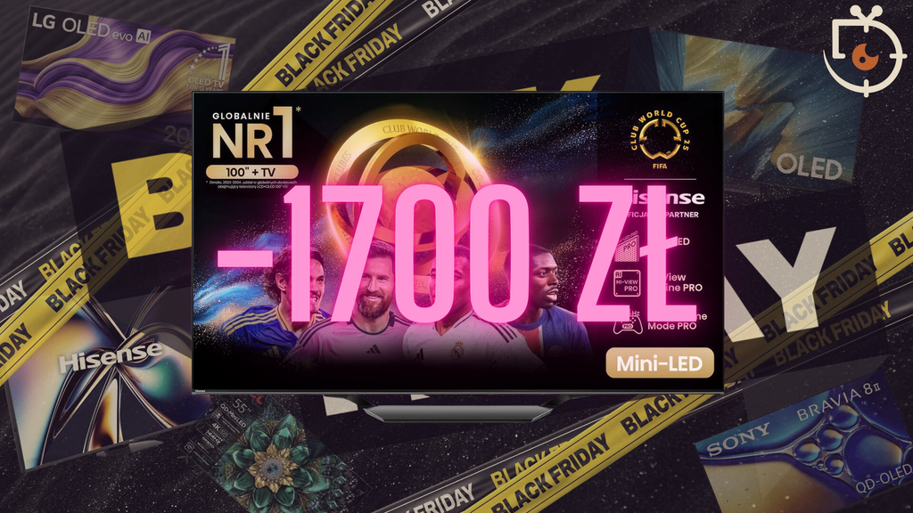 Hisense U7NQ 55” w promocji za 2999 zł – Mini-LED 4K 144 Hz z Dolby Vision i HDR10+. Świetna jasność, pełne HDMI 2.1 i funkcje dla graczy w cenie znacznie niższej niż zwykle.