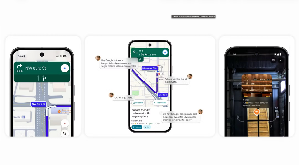 New Google Maps with AI Gemini. Natural navigation, integrations with Google services, and faster accident reporting make traveling easier than ever.