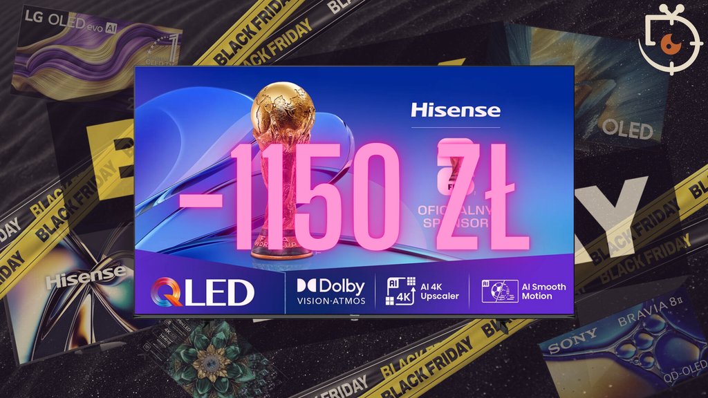 Hisense E7Q 65” rekordowo tanio — z 2999 zł na 1849 zł! Sprawdź, dlaczego ten QLED 4K z Dolby Vision to najlepsza promocja na duży telewizor.