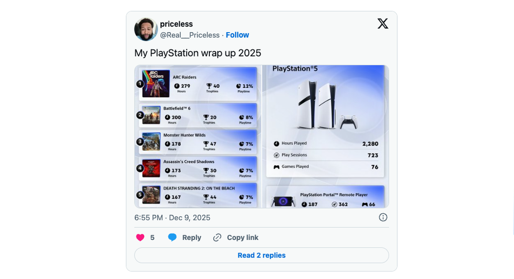 PlayStation Wrap-Up 2025 will summarize your gaming year: hours in Death Stranding 2, top games, activity in PS VR2 and PlayStation Portal. Check your digital achievements and share them on social media.
