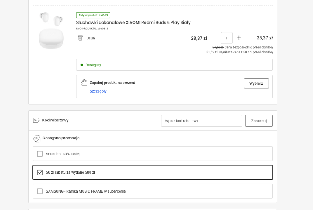 Kup TCL C69K 98″ i skorzystaj z podwójnej promocji: rabat 50 zł za każde 500 zł oraz 1000 zł cashbacku. Zobacz, jak tani dodatek Xiaomi aktywuje największą możliwą obniżkę.