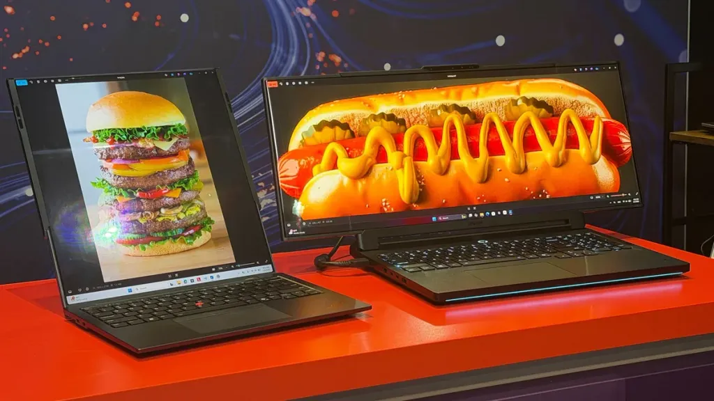 Laptop with a sliding OLED screen at CES 2026. Lenovo and TCL CSOT demonstrate a fully functional prototype with a screen that changes format from 16:10 to 24:9, powered by a new mechanism and flagship components.
