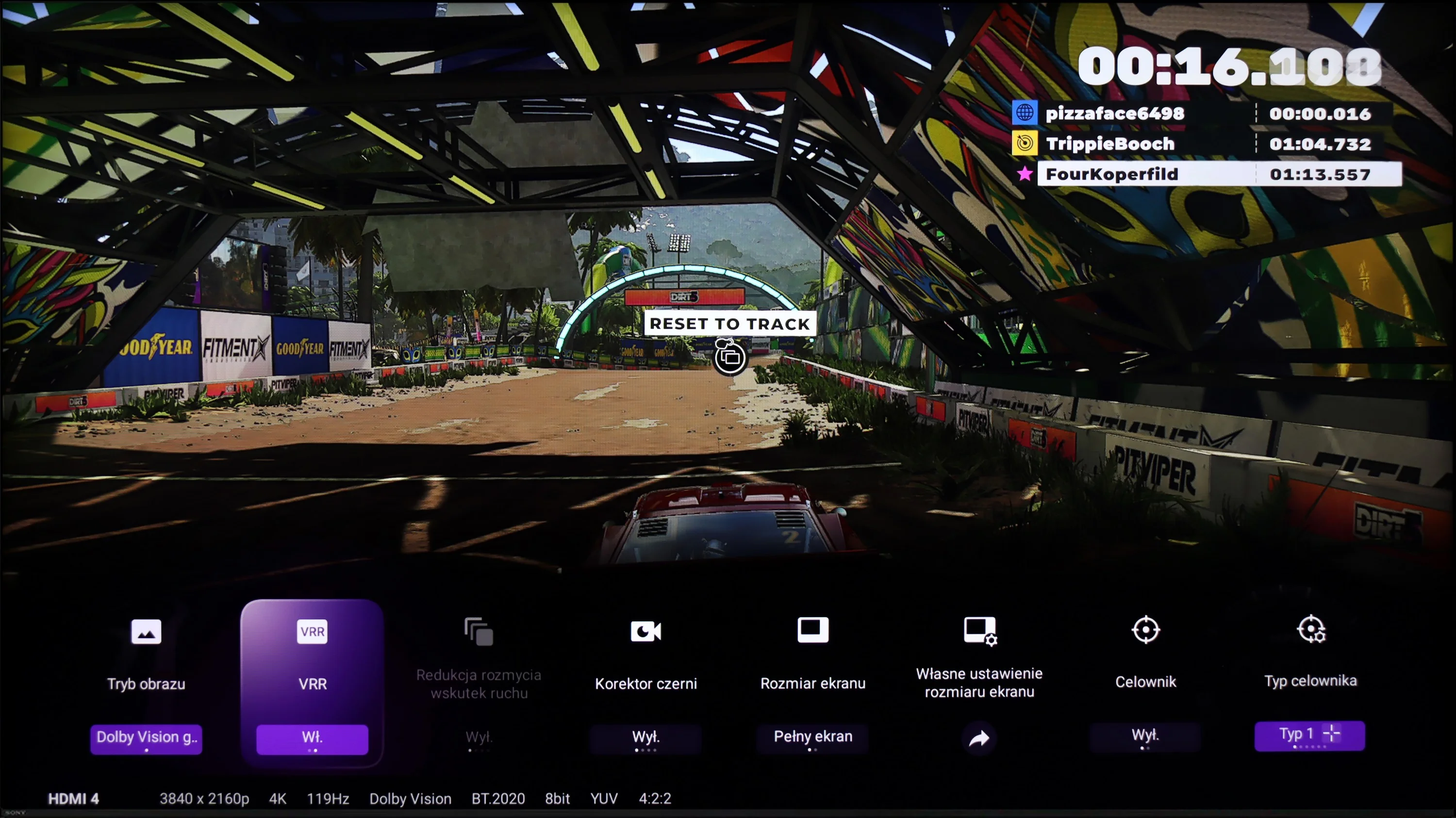Test Sony Bravia 9 (XR90) Funkcje dla graczy