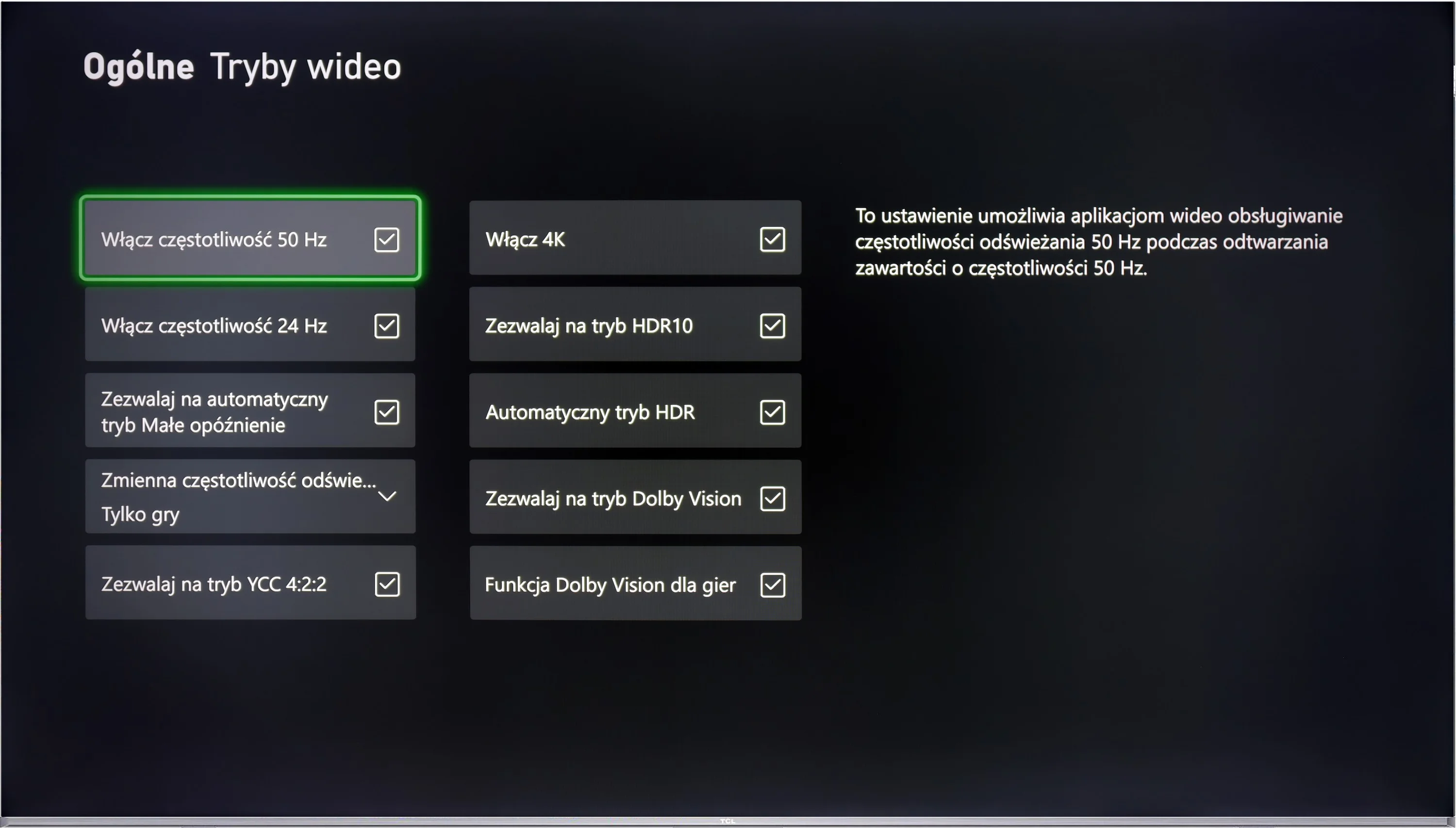 Test TCL C655 / C69B  (43" - 50") Funkcje dla graczy