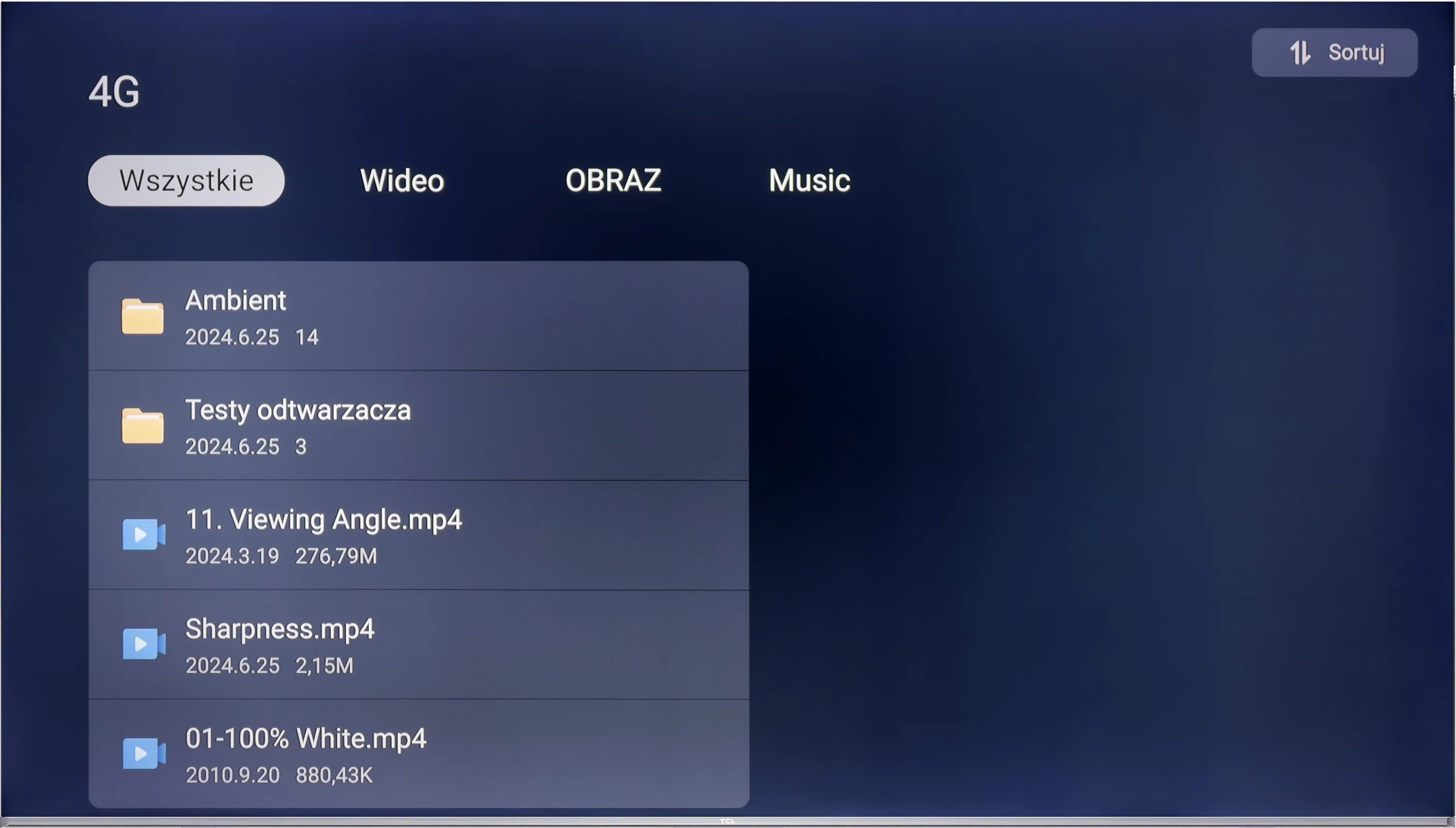 Test TCL C655 / C69B  (43" - 50") Wygląd telewizora
