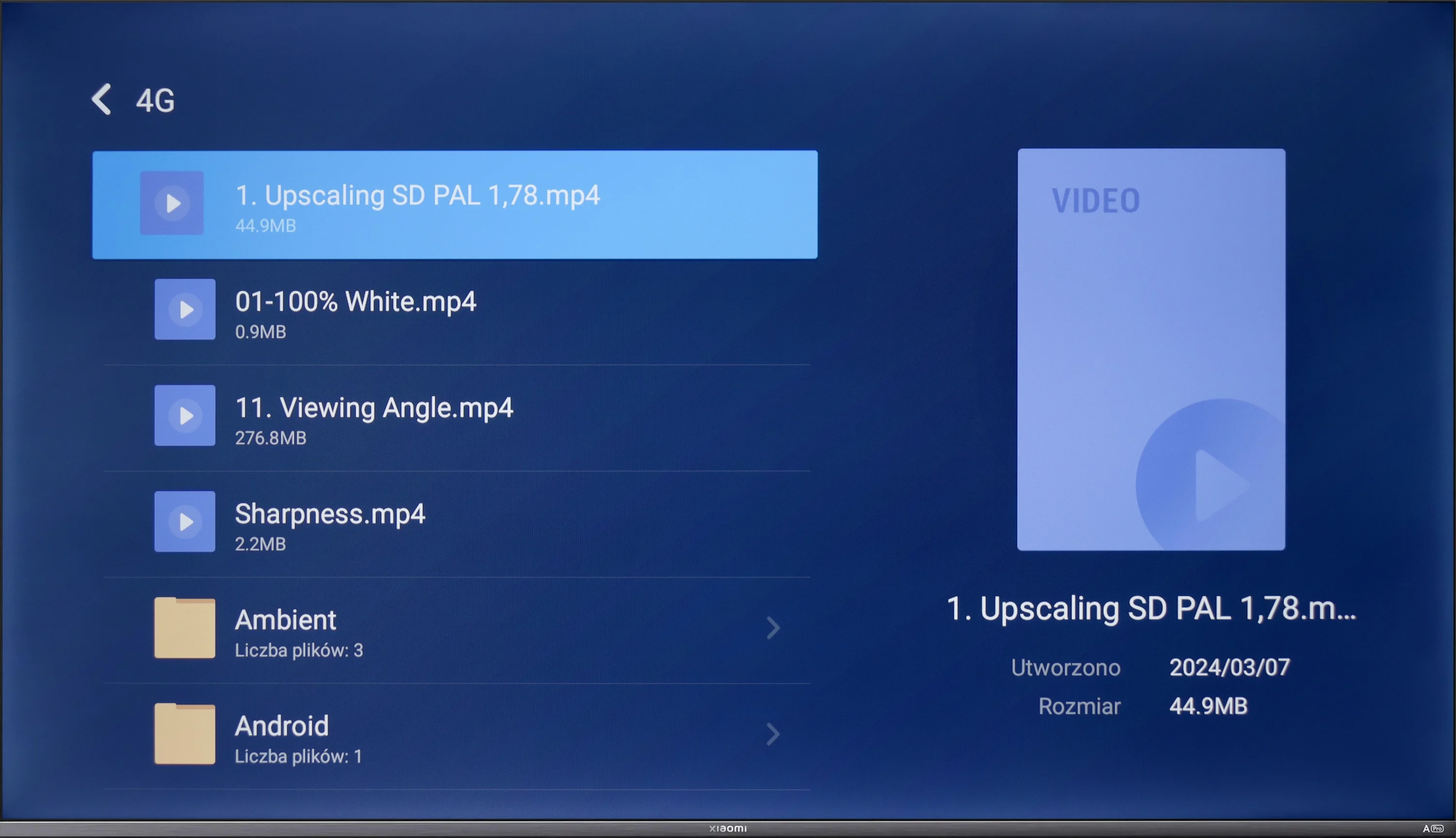 Review XIAOMI A PRO 2025 Appearance of the TV