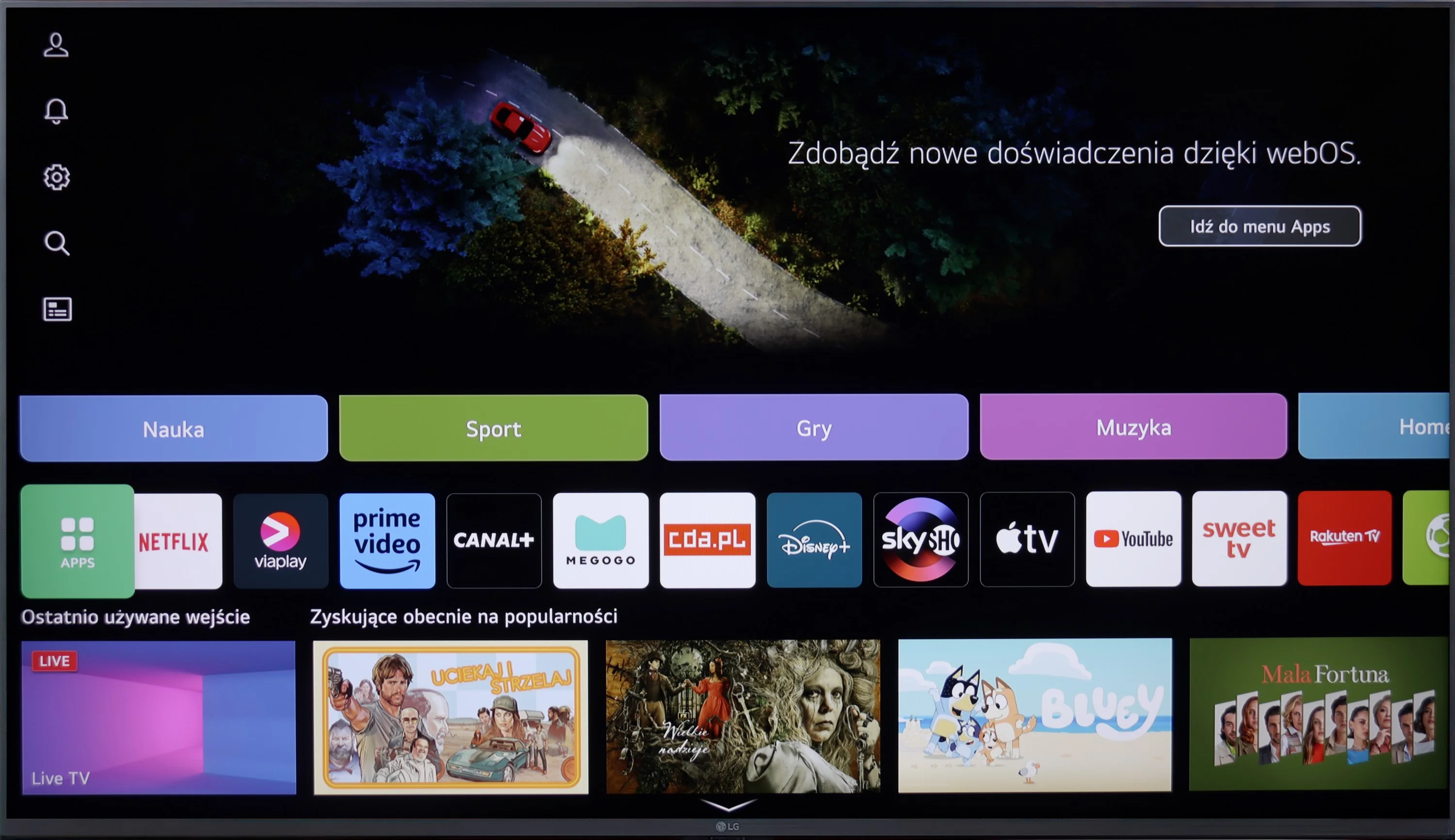 Test LG UT8100 (IPS) Funkcje telewizora
