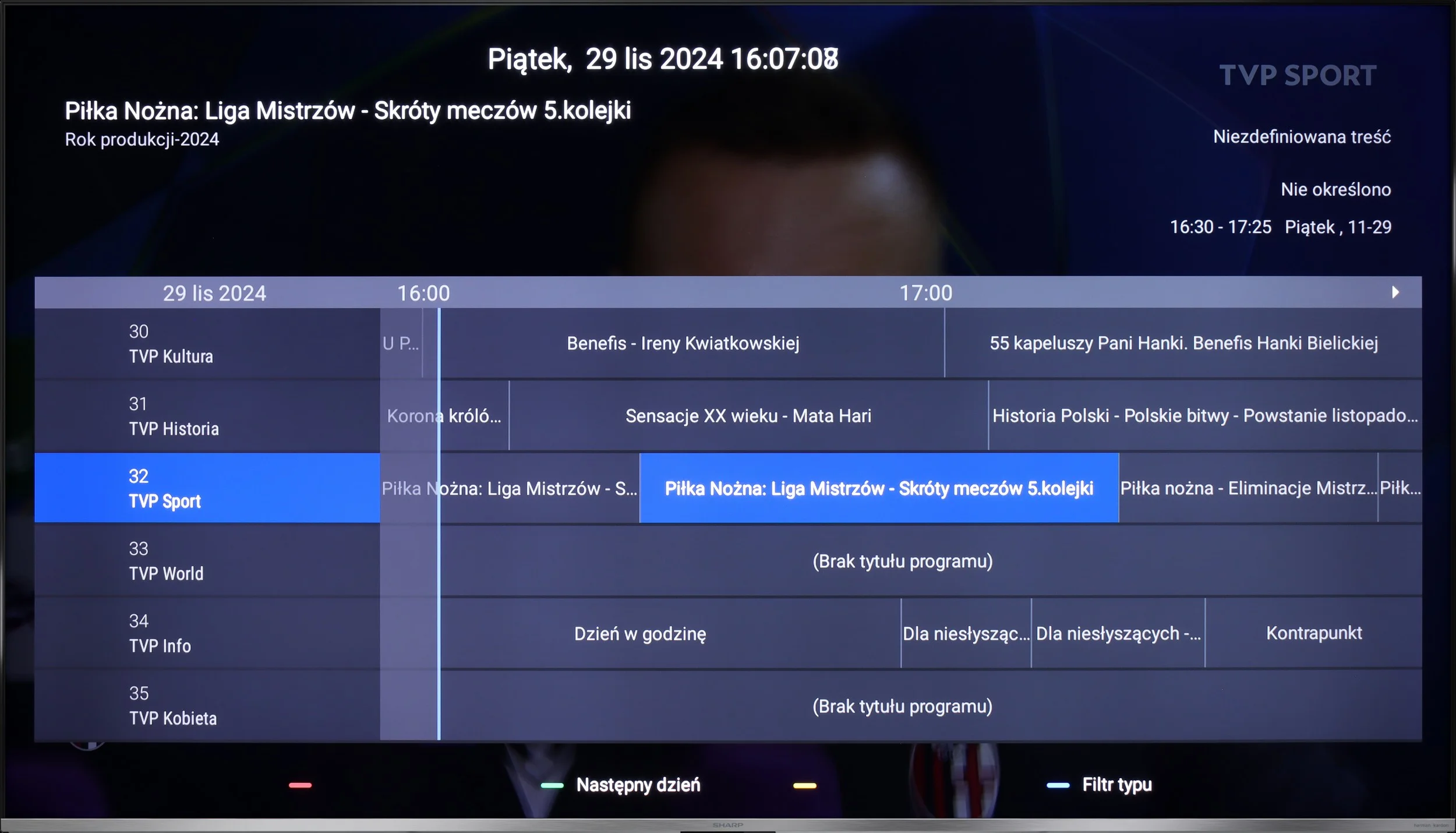 Review Sharp GP7 TV features