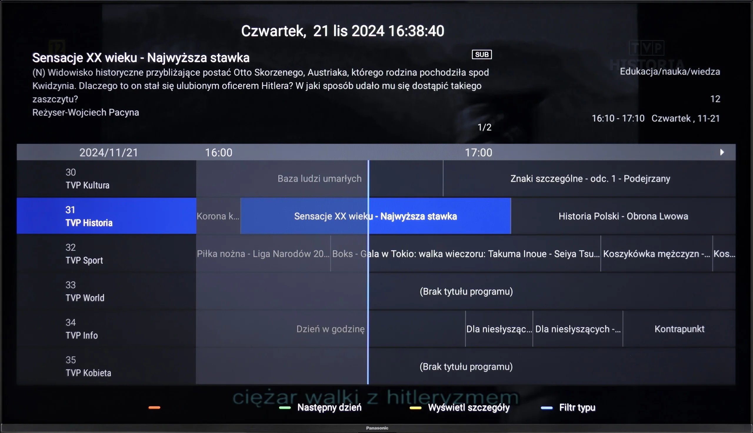 Test Panasonic W70A Funkcje telewizora