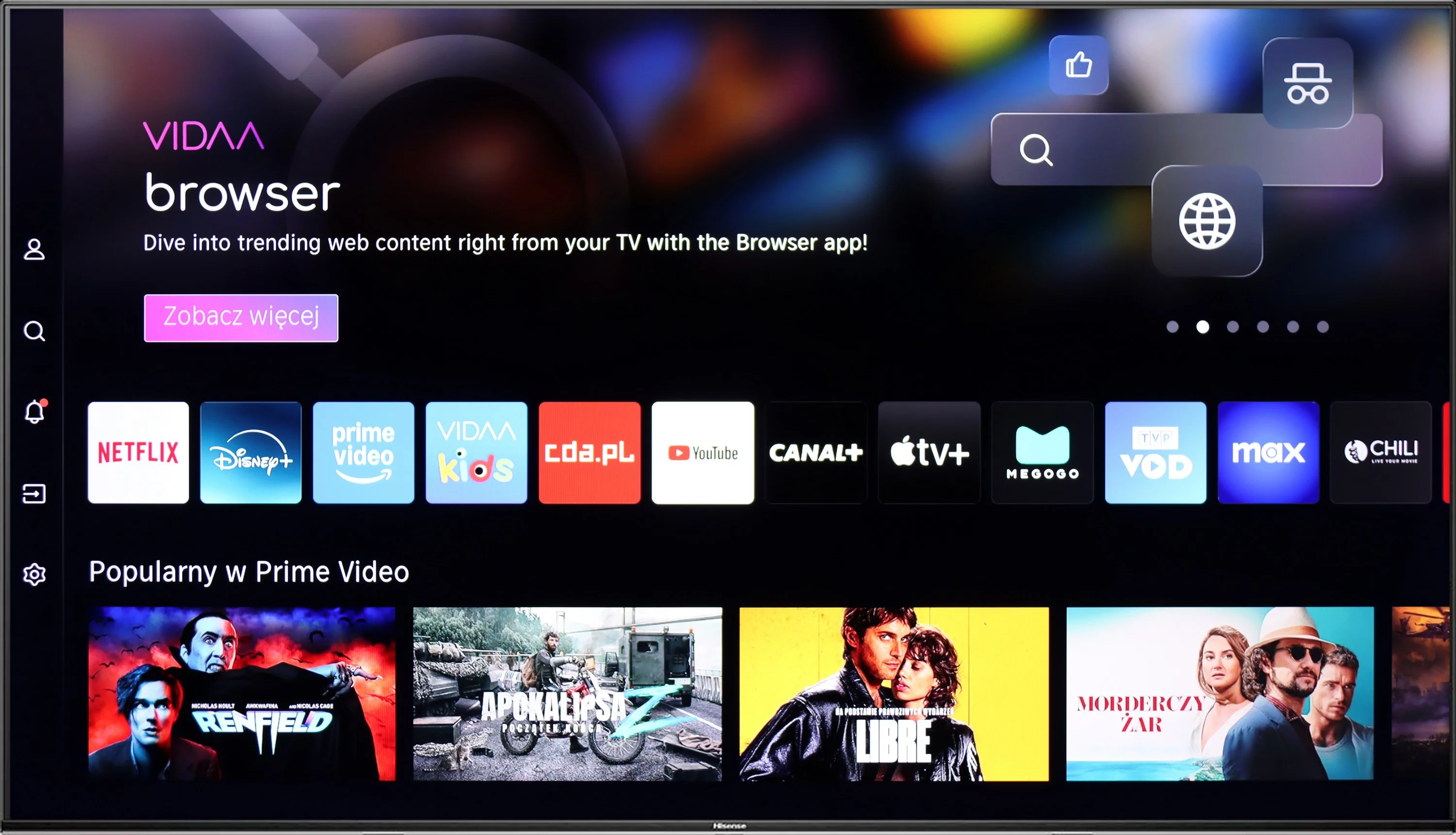 Test Hisense A7NQ Funkcje telewizora