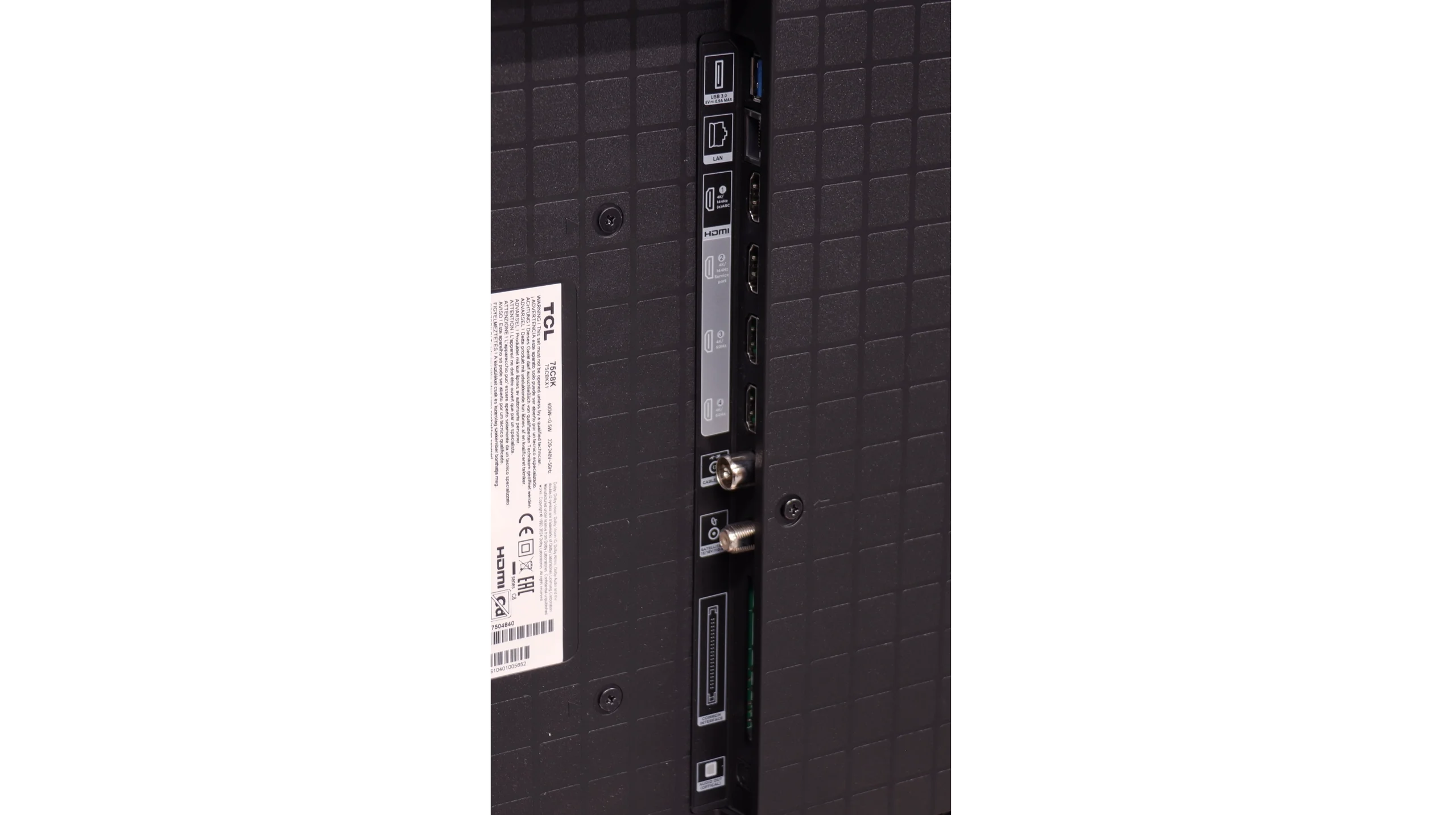 Review TCL C8K Appearance of the TV