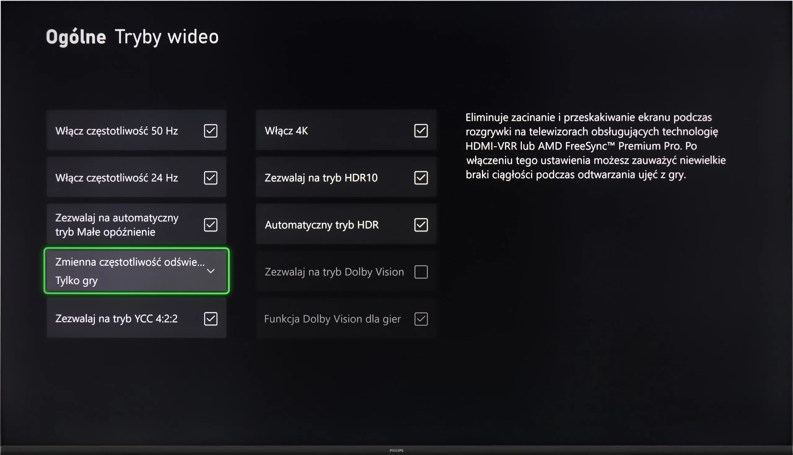 Test PHILIPS PUS8500 Funkcje dla graczy